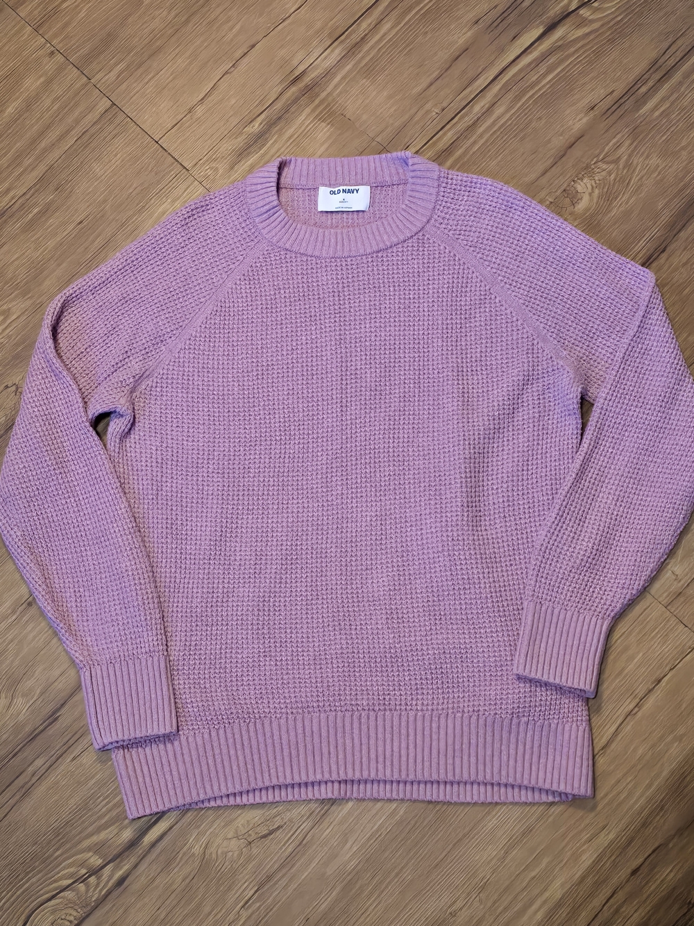 Old Navy Mauve Pink Waffle Knit Crewneck Sweater - Small